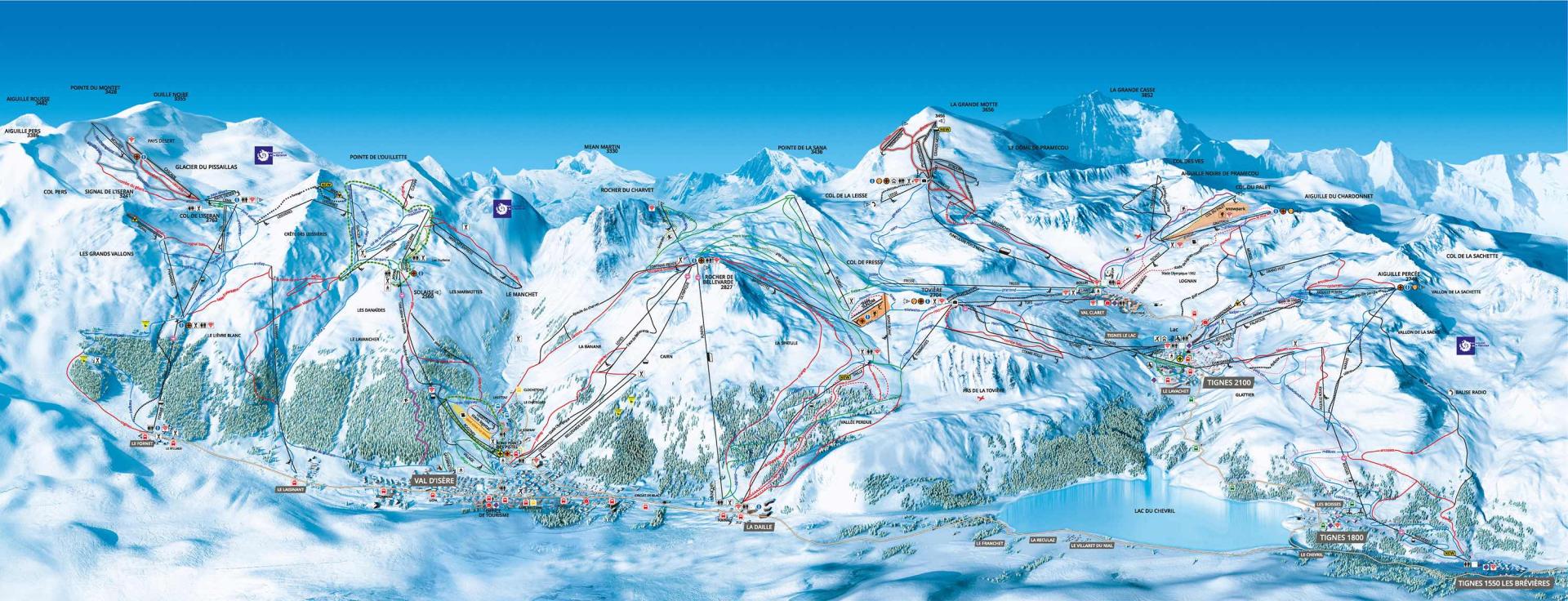 Plan des pistes Tignes